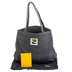 Pre Owned Fendi Grey Nubuck Leather Hobo