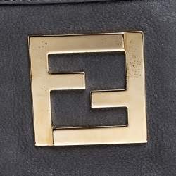 Pre Owned Fendi Grey Nubuck Leather Hobo