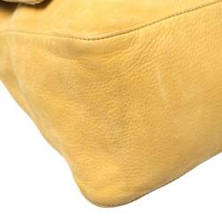 Pre Owned Fendi Yellow Iridescent Leather Large Mamma Forever Flap Shoulder Bag