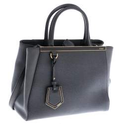 Pre Owned Fendi Grey Leather Mini 2jours Tote