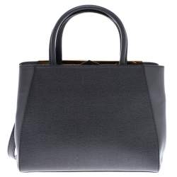 Pre Owned Fendi Grey Leather Mini 2jours Tote