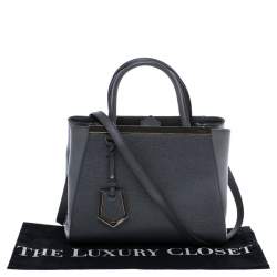 Pre Owned Fendi Grey Leather Mini 2jours Tote