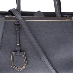 Pre Owned Fendi Grey Leather Mini 2jours Tote