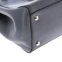 Pre Owned Fendi Grey Leather Mini 2jours Tote