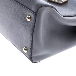 Pre Owned Fendi Grey Leather Mini 2jours Tote