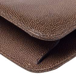 Pre Owned Fendi Multicolor Textured Leather Miss Marple Top Handle Bag