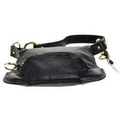 Pre Owned Fendi Black Leather Mini Front Pocket Bag