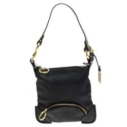 Pre Owned Fendi Black Leather Mini Front Pocket Bag