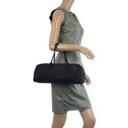 Pre Owned Fendi Black Zucca Canvas East/West Satchel Bag