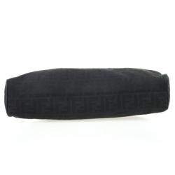 Pre Owned Fendi Black Zucca Canvas East/West Satchel Bag