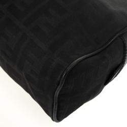 Pre Owned Fendi Black Zucca Canvas East/West Satchel Bag