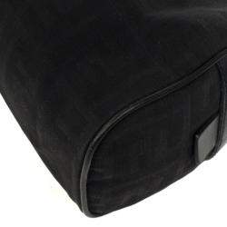 Pre Owned Fendi Black Zucca Canvas East/West Satchel Bag