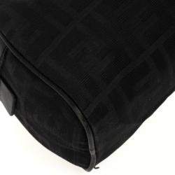 Pre Owned Fendi Black Zucca Canvas East/West Satchel Bag