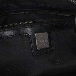 Pre Owned Fendi Black Zucca Canvas East/West Satchel Bag