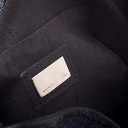 Pre Owned Fendi Blue Canvas and Leather Borsa Tape Shoulder Bag