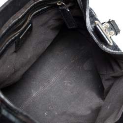 Pre Owned Fendi Black Zucchino Jacquard Etniko Satchel