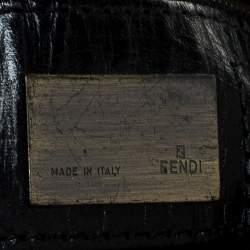 Pre Owned Fendi Black Zucchino Jacquard Etniko Satchel