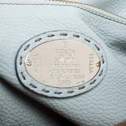 Pre Owned Fendi Beige Leather Large Selleria Peekaboo Top Handle Bag