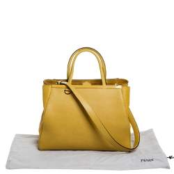 Pre Owned Fendi Yellow Leather Medium 2jours Tote