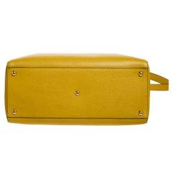 Pre Owned Fendi Yellow Leather Medium 2jours Tote