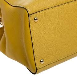 Pre Owned Fendi Yellow Leather Medium 2jours Tote