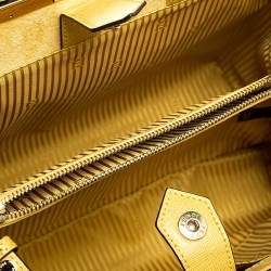 Pre Owned Fendi Yellow Leather Medium 2jours Tote