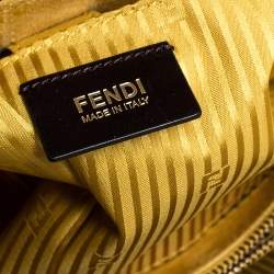 Pre Owned Fendi Yellow Leather Medium 2jours Tote
