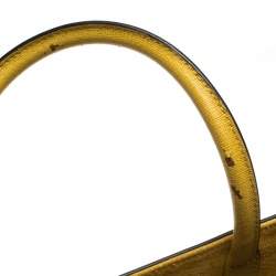 Pre Owned Fendi Yellow Leather Medium 2jours Tote