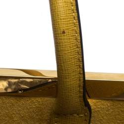 Pre Owned Fendi Yellow Leather Medium 2jours Tote