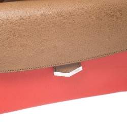 Pre Owned Fendi Tricolor Textured Leather Small Demi Jour Top Handle Bag