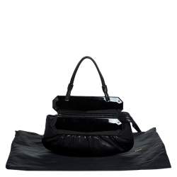 Fendi Black Leather To You Convertible Clutch 