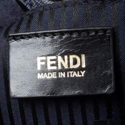 Pre Owned Fendi Blue Two Tone Leather Medium 2Jours Tote