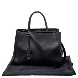 Pre Owned Fendi Black Leather Medium 2Jours Tote