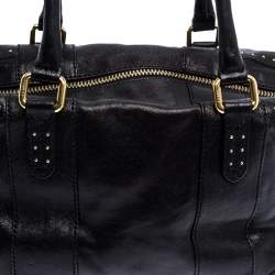 Pre Owned Fendi Black Leather Studded Satchel