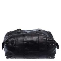 Pre Owned Fendi Black Leather Studded Satchel