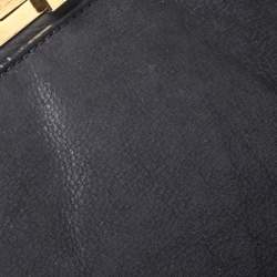 Pre Owned Fendi Black Nubuck Leather Large Peekaboo Top Handle Bag