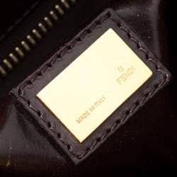 Pre Owned Fendi Black Nubuck Leather Large Peekaboo Top Handle Bag