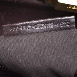 Pre Owned Fendi Black Nubuck Leather Large Peekaboo Top Handle Bag