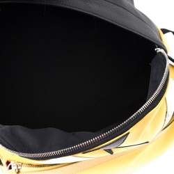 Pre Owned Fendi Yellow/Black Nylon/Leather and Fur Monster Backpack