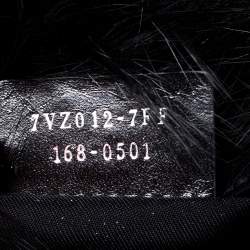 Pre Owned Fendi Yellow/Black Nylon/Leather and Fur Monster Backpack