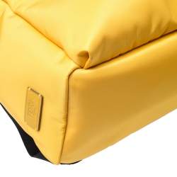 Pre Owned Fendi Yellow/Black Nylon/Leather and Fur Monster Backpack