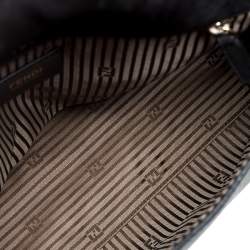 Pre Owned Fendi Blue/Black Leather Silvana Top Handle Bag