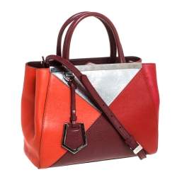 Pre Owned Fendi Multicolor Leather Small Geometric 2jours Tote