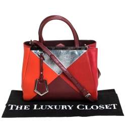 Pre Owned Fendi Multicolor Leather Small Geometric 2jours Tote
