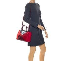 Pre Owned Fendi Multicolor Leather Small Geometric 2jours Tote