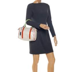 Fendi Multicolor Zucchino Coated Canvas/Sequins and Patent Leather Small Forever Bauletto Boston Bag