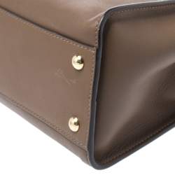 Pre Owned Fendi Brown Leather Medium Peekaboo Top Handle Bag