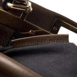 Pre Owned Fendi Brown Leather Medium Peekaboo Top Handle Bag