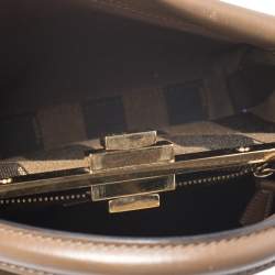 Pre Owned Fendi Brown Leather Medium Peekaboo Top Handle Bag