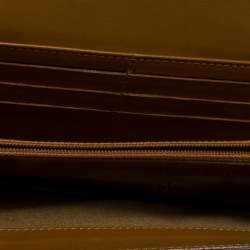 Pre Owned Fendi Tan Leather Logo Flap Continental Wallet